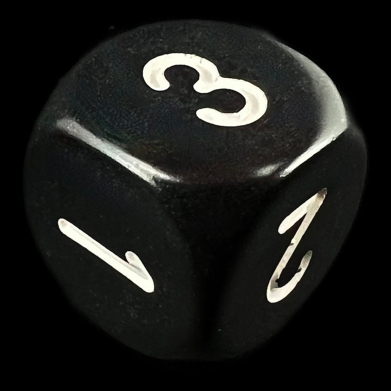 Chessex Opaque Black & White D3 Dice