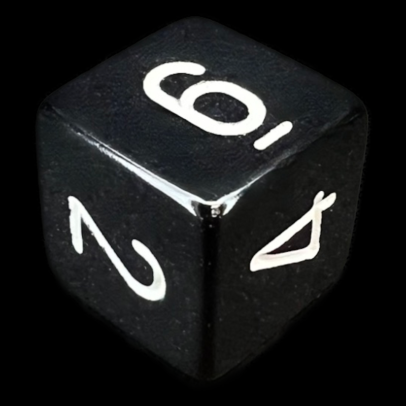 Chessex Opaque Black & White D6 Dice