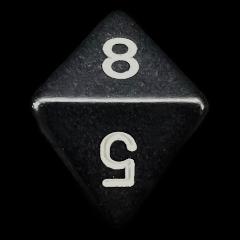 Chessex Opaque Black & White D8 Dice