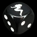 Chessex Opaque Black & White Naked Lady D6 Spot Dice