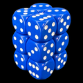 Chessex Opaque Blue & White 12 x D6 Dice Set