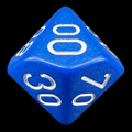 Chessex Opaque Blue & White Percentile Dice