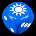 Chessex Opaque Blue WW2 China Logo D6 Spot Dice