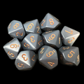 Chessex Opaque Dark Grey & Copper 10 x D10 Dice Set