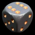 Chessex Opaque Dark Grey & Copper 16mm D6 Spot Dice
