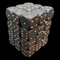 Chessex Opaque Dark Grey & Copper 36 x D6 Dice Set