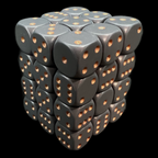 Chessex Opaque Dark Grey & Copper 36 x D6 Dice Set