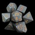 Chessex Opaque Dark Grey & Copper 7 Dice Polyset