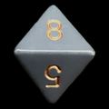 Chessex Opaque Dark Grey & Copper D8 Dice