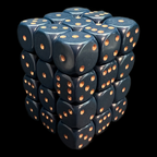 Chessex Opaque Dusty Blue & Gold 36 x D6 Dice Set