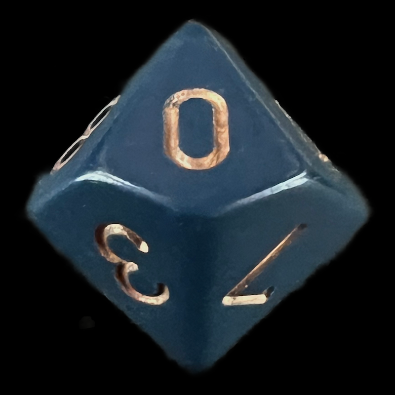Chessex Opaque Dusty Blue & Gold D10 Dice