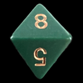 Chessex Opaque Dusty Green & Copper D8 Dice