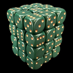 Chessex Opaque Dusty Green & Copper 36 x D6 Dice Set