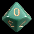 Chessex Opaque Dusty Green & Copper D10 Dice