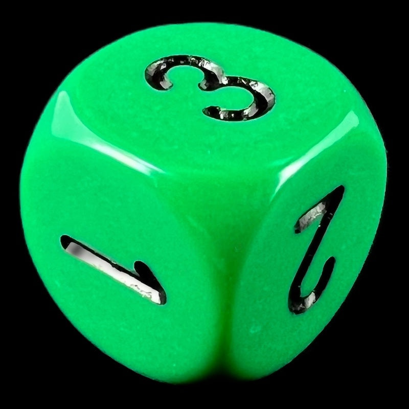 Chessex Opaque Green & Black D3 Dice