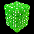 Chessex Opaque Green & White 36 x D6 Dice Set