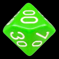 Chessex Opaque Green & White Percentile Dice