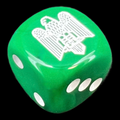 Chessex Opaque Green WW2 Italian Eagle Logo D6 Spot Dice