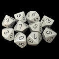Chessex Opaque Grey & Black 10 x D10 Dice Set