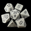 Chessex Opaque Grey & Black 7 Dice Polyset
