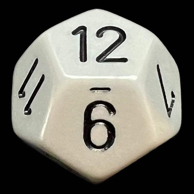 Chessex Opaque Grey & Black D12 Dice