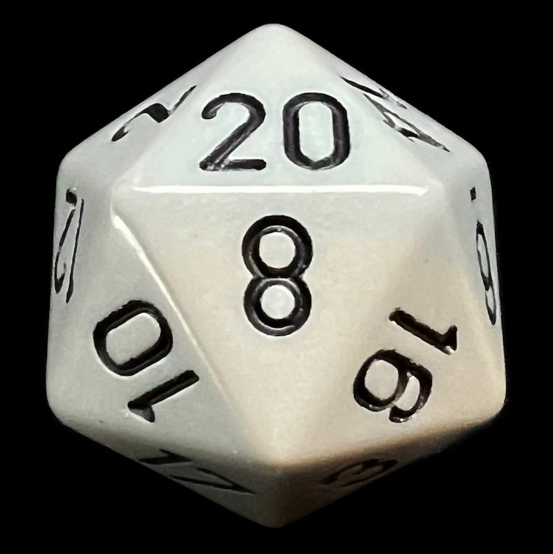 Chessex Opaque Grey & Black D20 Dice