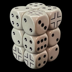 Chessex Opaque Grey & Black WII German Logo 12 x D6 Dice Set