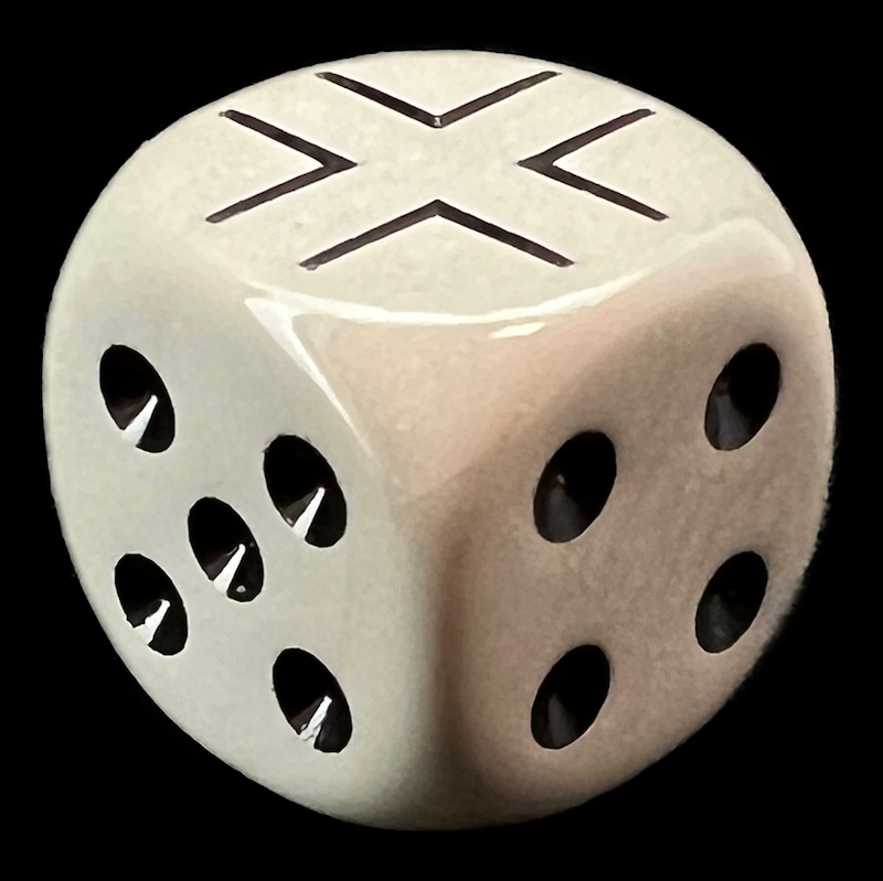 Chessex Opaque Grey & Black WWII German Logo D6 Spot Dice