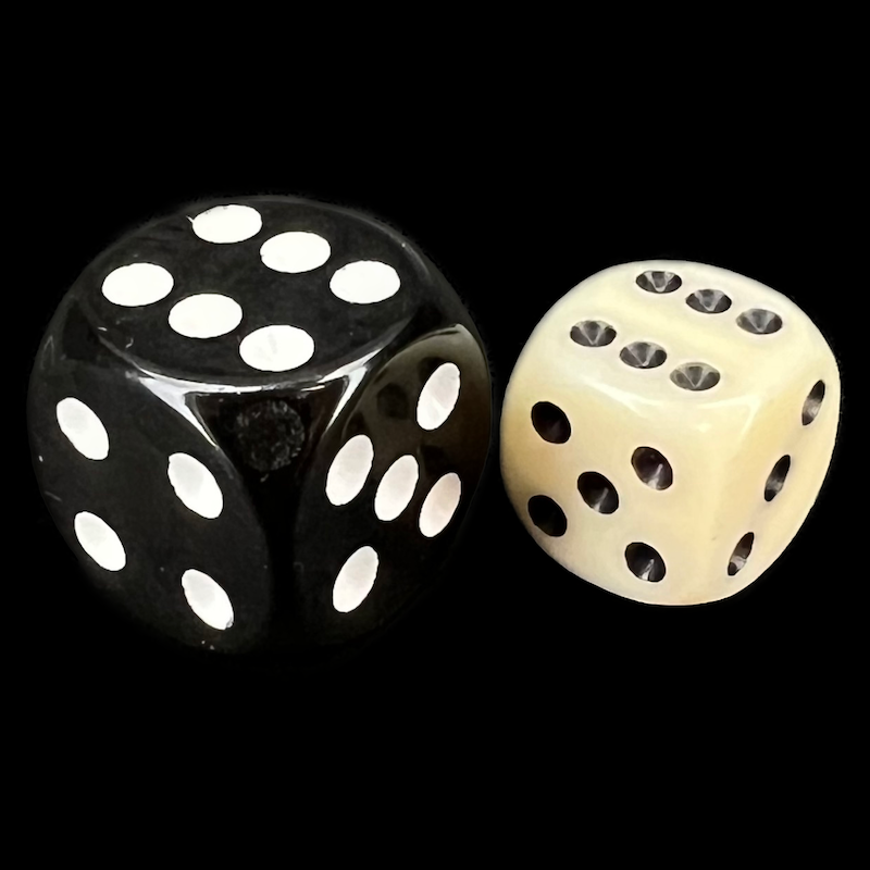 Chessex Opaque Ivory & Black 36 x D6 Dice Set