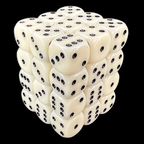 Chessex Opaque Ivory & Black 36 x D6 Dice Set