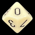 Chessex Opaque Ivory & Black D10 Dice