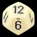 Chessex Opaque Ivory & Black D12 Dice