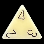 Chessex Opaque Ivory & Black D4 Dice