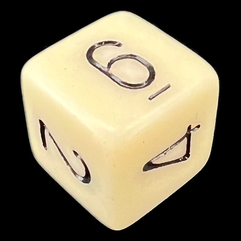 Chessex Opaque Ivory & Black D6 Dice