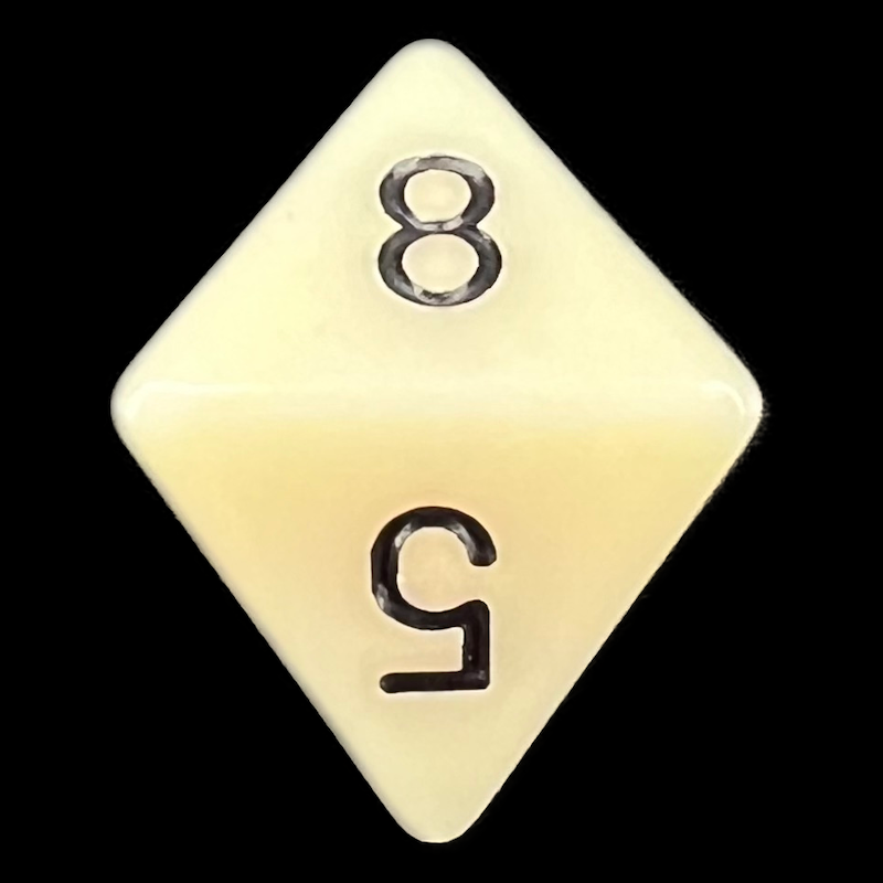 Chessex Opaque Ivory & Black D8 Dice