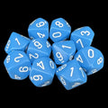 Chessex Opaque Light Blue & White 10 x D10 Dice Set