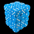 Chessex Opaque Light Blue & White 36 x D6 Dice Set