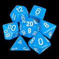 Chessex Opaque Light Blue & White 7 Dice Polyset