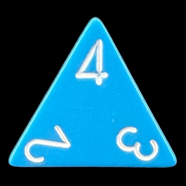 Chessex Opaque Light Blue & White D4 Dice