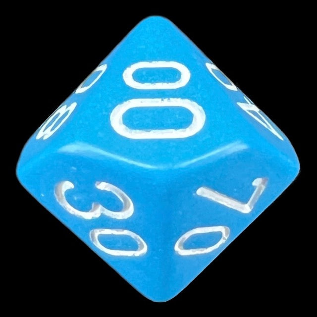Chessex Opaque Light Blue & White Percentile Dice