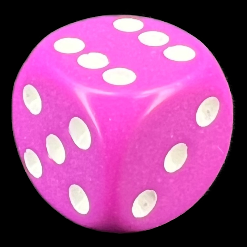 Chessex Opaque Light Purple & White 16mm D6 Spot Dice - Discontinued