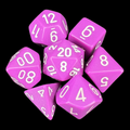 Chessex Opaque Light Purple & White 7 Dice Polyset - Discontinued