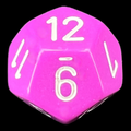 Chessex Opaque Light Purple & White D12 Dice - Discontinued