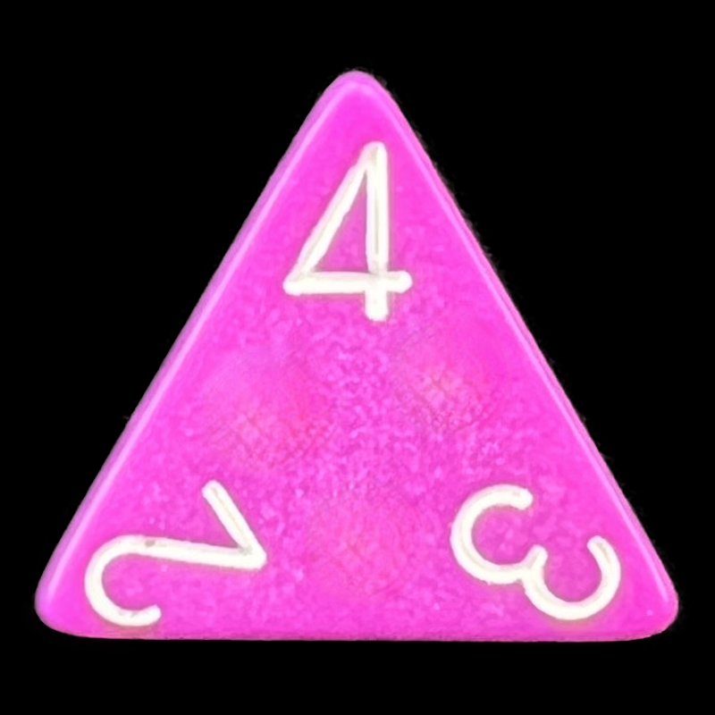 Chessex Opaque Light Purple & White D4 Dice - Discontinued