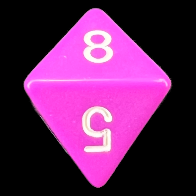 Chessex Opaque Light Purple & White D8 Dice - Discontinued