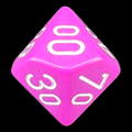 Chessex Opaque Light Purple & White Percentile Dice - Discontinued