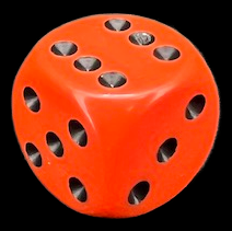 Chessex Opaque Orange & Black 16mm D6 Spot Dice