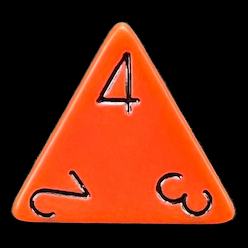 Chessex Opaque Orange & Black D4 Dice