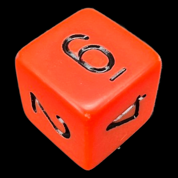 Chessex Opaque Orange & Black D6 Dice