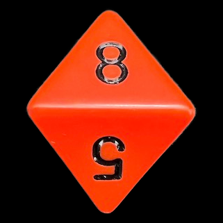 Chessex Opaque Orange & Black D8 Dice